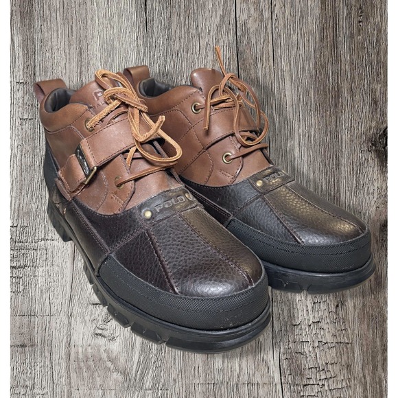 Polo by Ralph Lauren Hardy II Men's Brown and Black Boots Size 12D - Picture 1 of 7